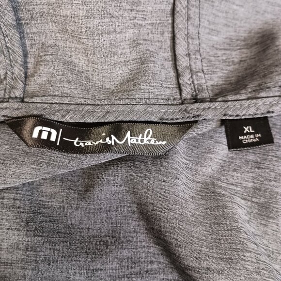 Travis Mathew Men's XL Mosquito Mayhem Windbreaker Gray Camo Hooded Golf Jacket - Picture 2 of 10